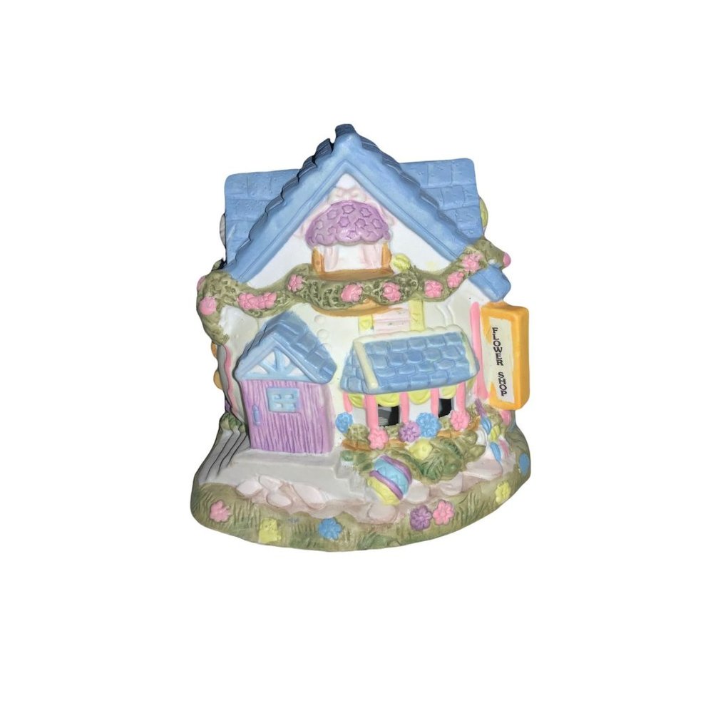 Easter Village Flower Shop House Ceramic Building